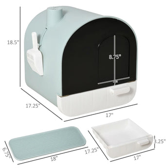 D31-050_Covered_Cat_Litter_Box_with_Tray_and_Scoop