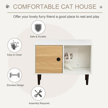 D30-387_Cat_House_with_Multiple_Storage_Places_Bed_and_Adjustable_Partition