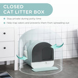 D31-050_Covered_Cat_Litter_Box_with_Tray_and_Scoop